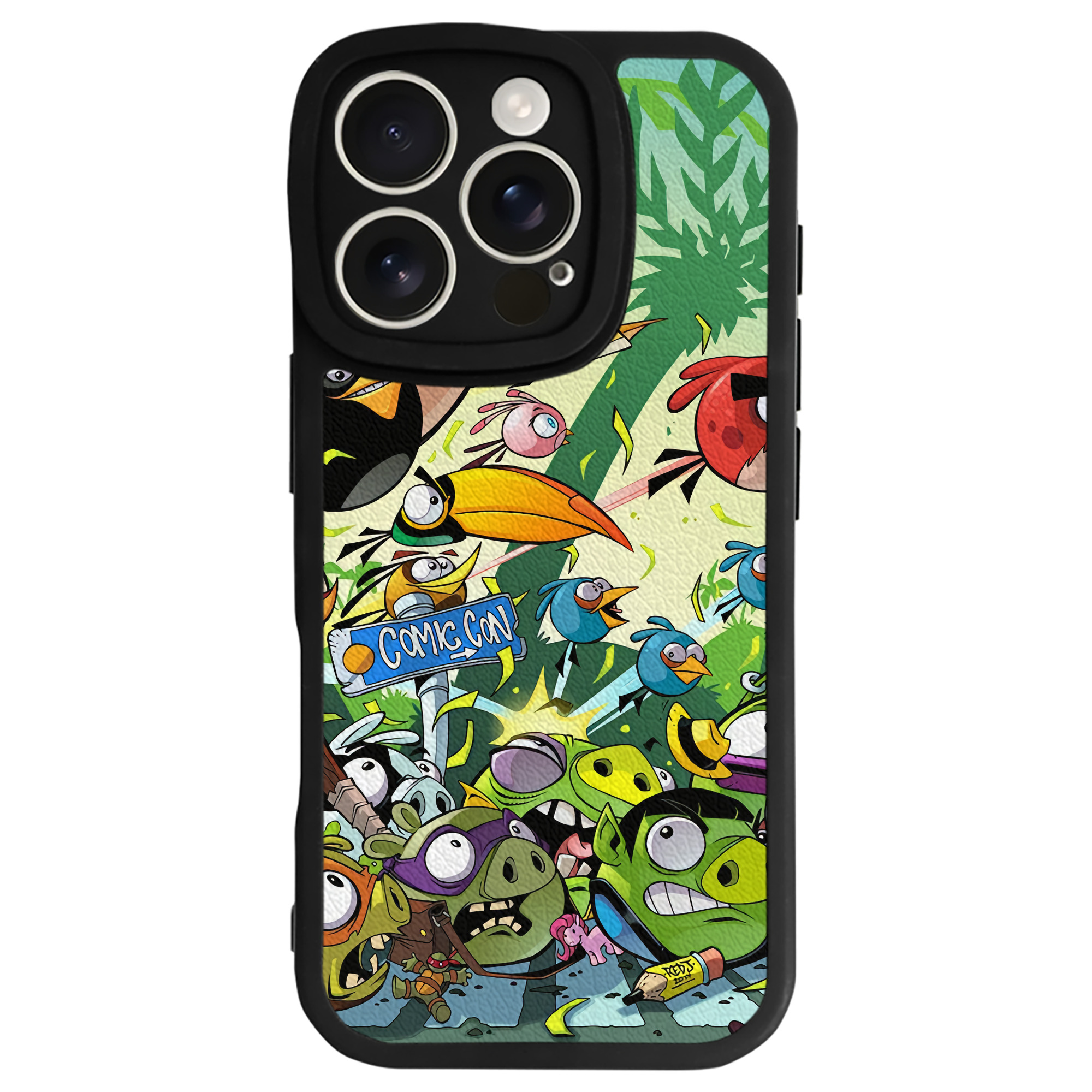 （画像用） Angry Birds アングリーバード 【iPhone 16シリーズ対応】シリコンスマホケース（レザー調） 材質：シリコン